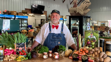 Farmer Lee Jones in his store