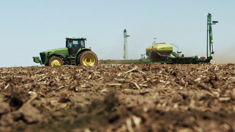 tractor and planter