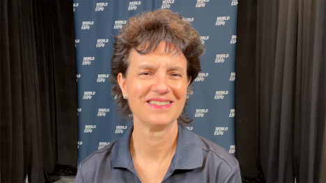 Lori Stevermer at World Pork Expo media room