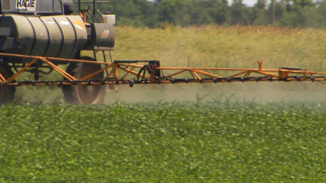 a sprayer in the field