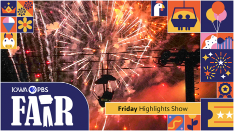 Fair 2024: Friday Highlights Show - fireworks being shot off behind the sky glider