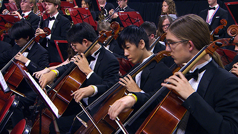 Cello players at the 2024 All-State Music Festival