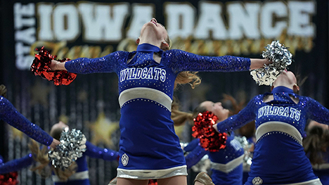 Dancers compete at the 2025 Iowa State Dance Team Championships.