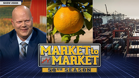 Market to Market - February 7, 2025 | Ted Seifried, an orange on a tree and a shipping yard.