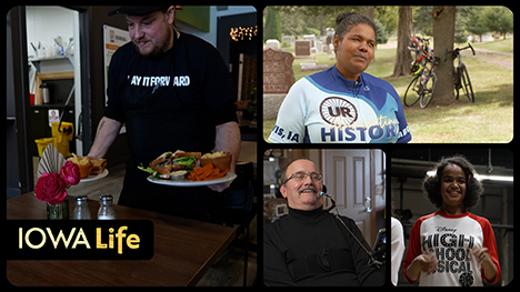 Iowa Life logo, Greg Fier, Groundswell, Kamilla Freeman, Underground Railroad Ride