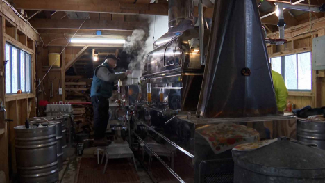 Inside of a Vermont maple sugar shack.