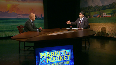 Ted Seifried and Paul Yeager at the Market to Market desk.