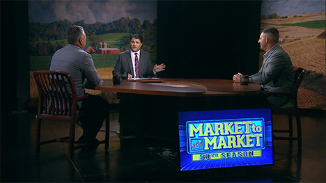 Jeff French, Paul Yeager and Ross Baldwin at the Market to Market desk.