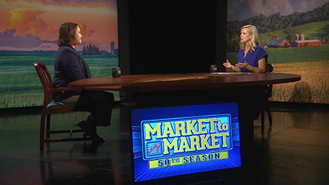 Naomi Blohm and Brooke Kohlsdorf at the Market to Market desk.