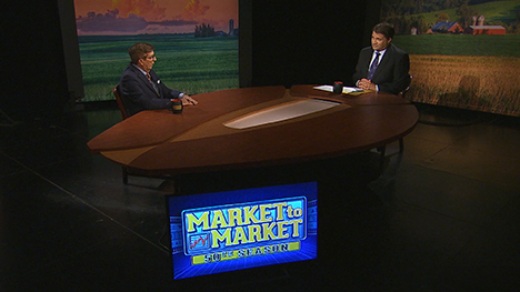 Don Roose and Paul Yeager at the Market to Market desk.