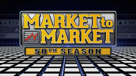 The Market to Market 50th Season logo.