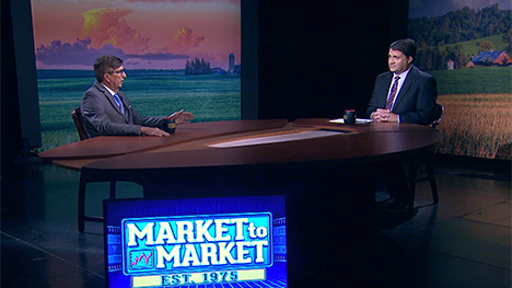 Don Roose and Paul Yeager at the Market to Market desk.