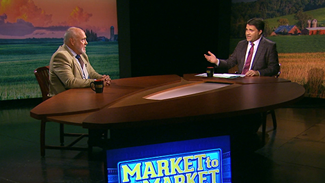 Dan Hueber and Paul Yeager at the Market to Market desk.