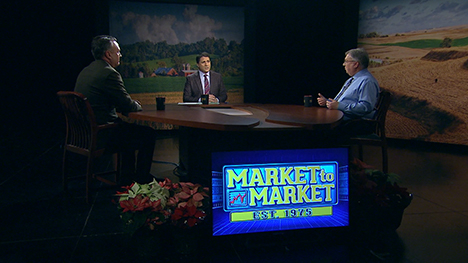 Jeff French, Paul Yeager and Chad Hart at the Market to Market desk.