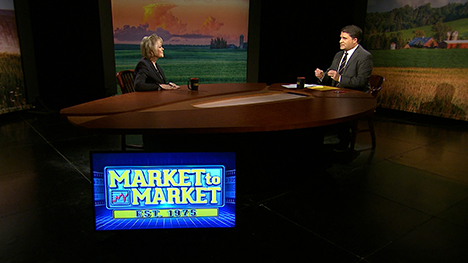 Sue Martin and Paul Yeager at the Market to Market desk.