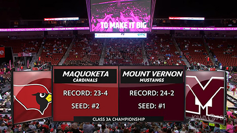 Class 3A — Maquoketa Cardinals vs. Mount Vernon Mustangs