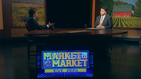 Don Roose and Paul Yeager at the Market to Market desk.