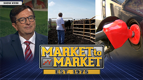 Market to Market - March 27, 2026 | Don Roose, a woman looks after her cattle and a red fuel pump fills up a vehicle with gas.