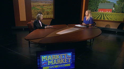 Sue Martin and Brooke Kohlsdorf at the Market to Market desk.