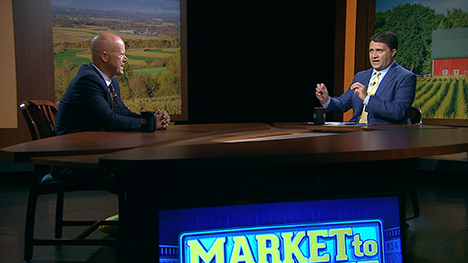 Ted Seifried and Paul Yeager at the Market to Market desk.