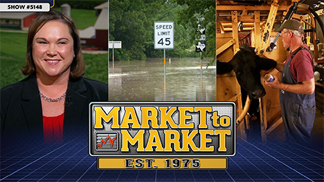 Market to Market - July 17, 2026 | Naomi Blohm, street signs in Texas Hill Country flood waters and a veterinarian treats a cow.