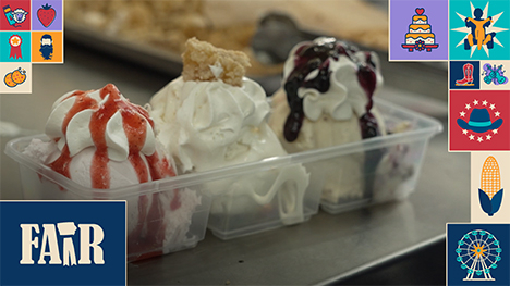 A new desert called Sweet Americana from Over the Top Handmade Ice Cream's stand at the Iowa State Fair.