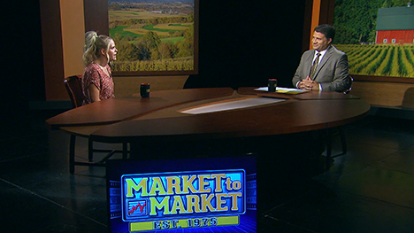 Kristi Van Ahn-Kjeseth and Paul Yeager at the Market to Market desk.