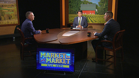 Jeff French, Paul Yeager and Ross Baldwin at the Market to Market desk.