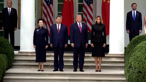 Xi and Trump at White House ceremony