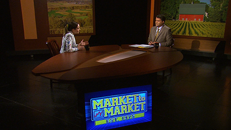 Karen Braun and Paul Yeager at the Market to Market desk.