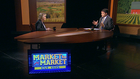 Sue Martin and Paul Yeager at the Market to Market desk.